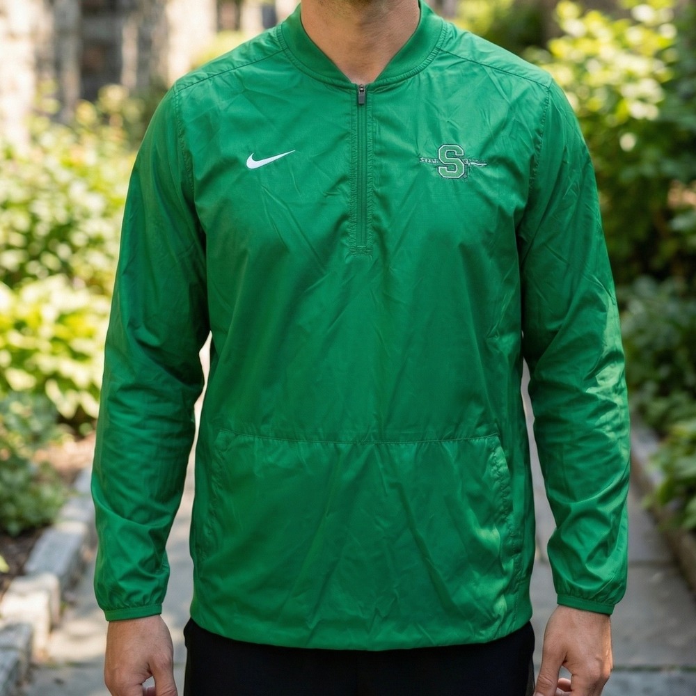 Smithville Warriors Nike Mens Green Quarter Zip Windbreaker Pullover Jacket XL